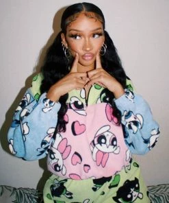 New Girl Order POWERPUFF GIRLS COLOUR BLOCK FLEECE 1/4 ZIP Tops