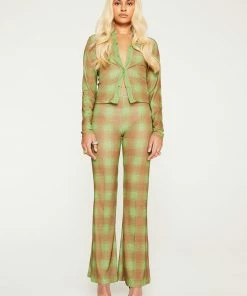 New Girl Order Tops ALL OVER PRINT CHECK SHIRT