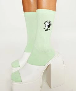 New Girl Order Tops 3 PACK SOCK WITH YING AND YANG DETAIL - MULTI