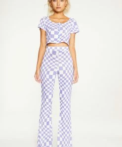 New Girl Order Tops ALL OVER PRINT WARPED POPPER PLACKET TOP