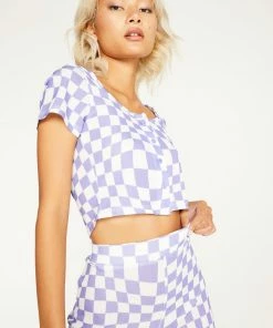 New Girl Order Tops ALL OVER PRINT WARPED POPPER PLACKET TOP