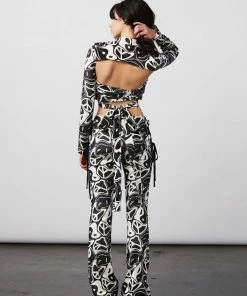 New Girl Order Tops YIN YANG VELOUR OPEN BACK TOP