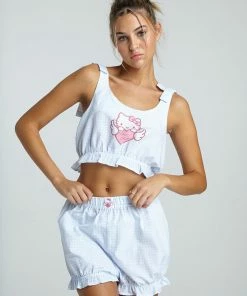New Girl Order HELLO KITTY BLUE GINGHAM BRALET AND SHORT SET