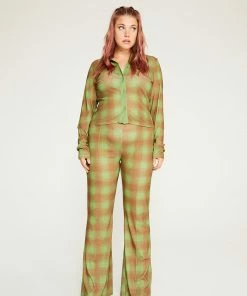 New Girl Order ALL OVER PRINT CHECK SHIRT CURVE