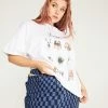 New Girl Order CUT OUT DENIM MINI SKIRT CURVE Tops