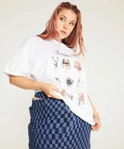 New Girl Order CUT OUT DENIM MINI SKIRT CURVE Tops