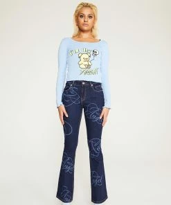 New Girl Order IM THE TREAT BLUE LONG SLEEVE Tops