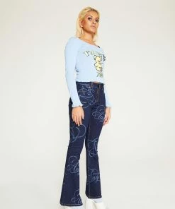 New Girl Order IM THE TREAT BLUE LONG SLEEVE Tops