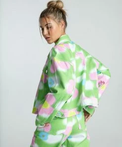 New Girl Order FLOWER SKY DENIM JACKET NEW IN