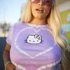 New Girl Order T-shirts HELLO KITTY HEART TIE DYE BABY TEE CURVE