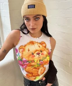 New Girl Order RIBBED BEANIE WITH GOOD TIMES BADGE DETAIL - CAMEL