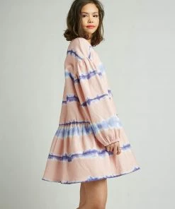 New Girl Order Tops Tie Dye Striped Sweatshirt Dress