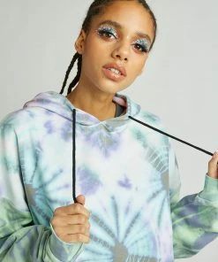 New Girl Order Tops Circle Tie Dye Hoodie