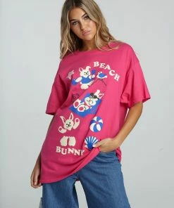 New Girl Order BEACH BUNNY PINK SHIRT NEW IN