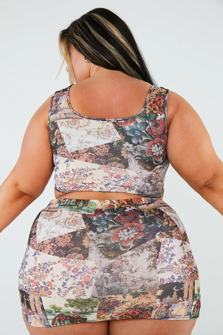 New Girl Order Patchwork Corset Top Curve 4 New Girl Order Patchwork Corset Top Curve