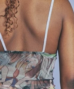 New Girl Order MESH CAMI WITH LILAC TRIM NEW IN