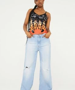 New Girl Order FLAME ROSE CAMI TOP