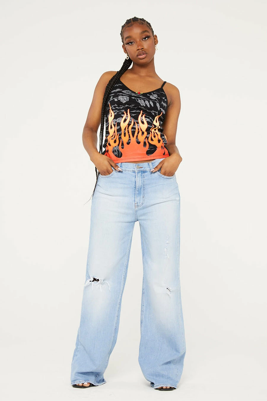 New Girl Order FLAME ROSE CAMI TOP 2 New Girl Order FLAME ROSE CAMI TOP