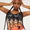 New Girl Order FLAME ROSE CAMI TOP