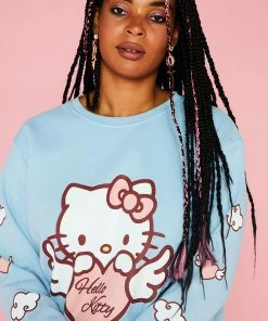 New Girl Order HELLO KITTY ANGEL HEART SWEAT CURVE Tops