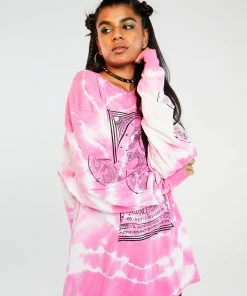New Girl Order Opera Lady Tie Dye Long Sleeve Tee Pink Tops