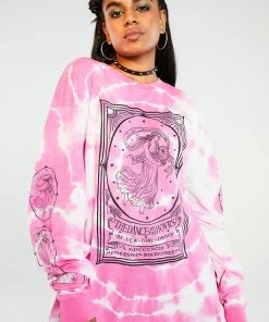 New Girl Order Opera Lady Tie Dye Long Sleeve Tee Pink Tops