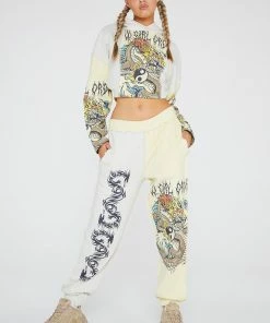 New Girl Order Yin Yang Dragon Panel Joggers