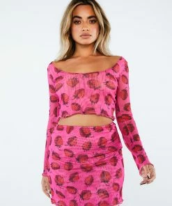 New Girl Order Tops STRAWBERRY MESH MINI SKIRT