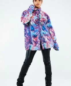 New Girl Order Tops MARBLE FLEECE SHIRT