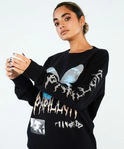 New Girl Order PAPILLON METAL SWEATSHIRT Tops