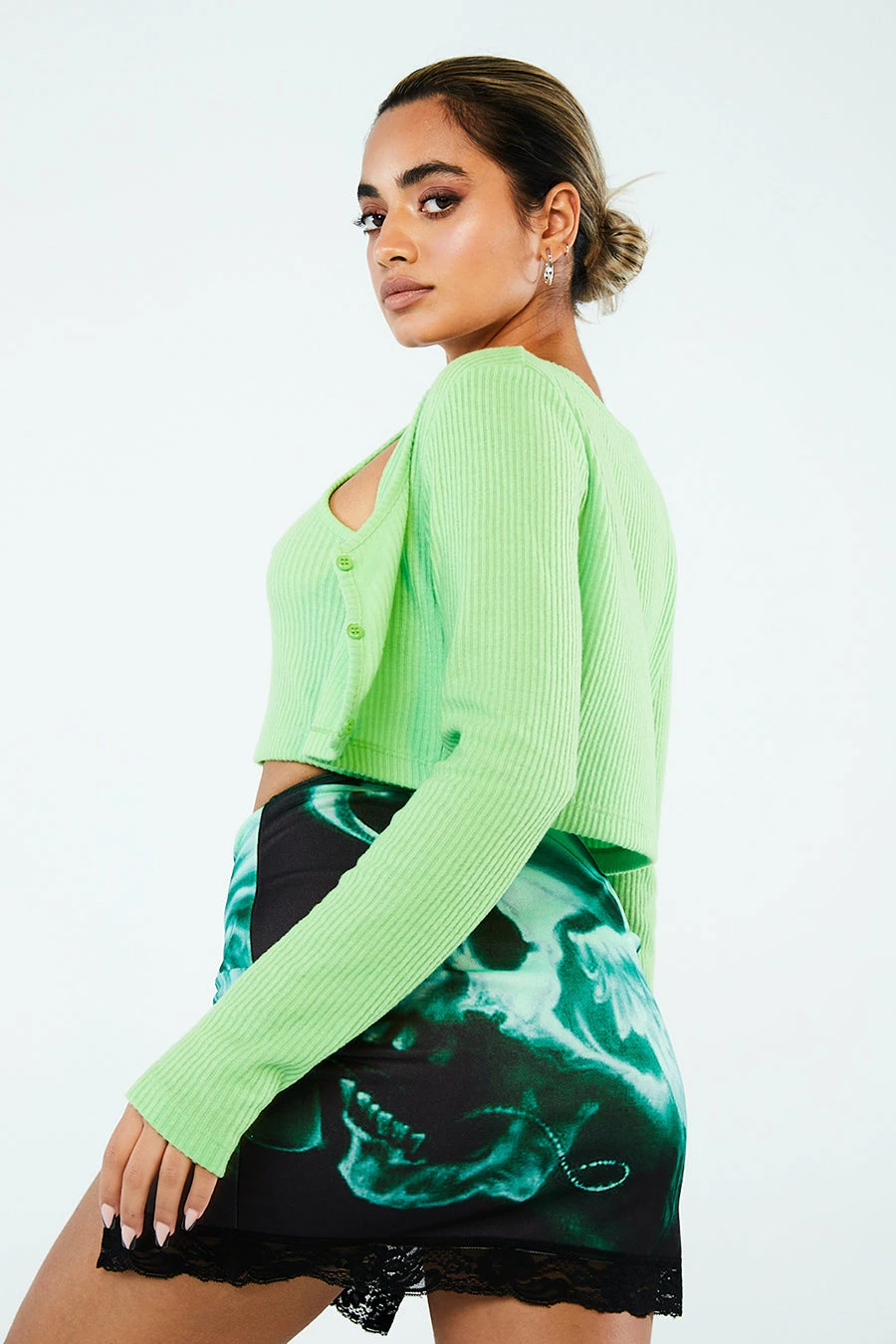 New Girl Order RIB GREEN CAMI 4 New Girl Order RIB GREEN CAMI