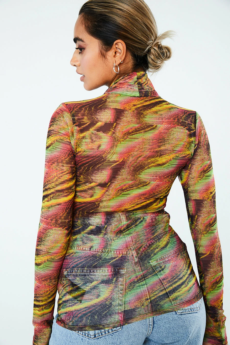 New Girl Order MULTI COLOUR HIGH NECK MESH TOP 3 New Girl Order MULTI COLOUR HIGH NECK MESH TOP