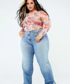 New Girl Order SWEET KITTY MESH TOP CURVE Tops