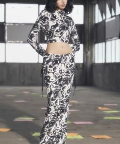 New Girl Order Tops YIN YANG VELOUR OPEN BACK TOP