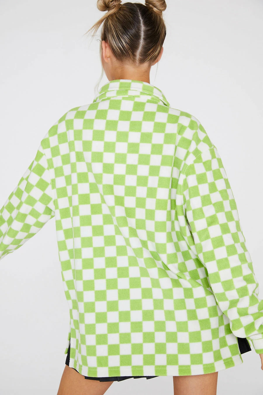 New Girl Order Checkerboard Fleece Shirt Tops 6 New Girl Order Checkerboard Fleece Shirt Tops