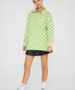 New Girl Order Checkerboard Fleece Shirt Tops 11 New Girl Order Checkerboard Fleece Shirt Tops